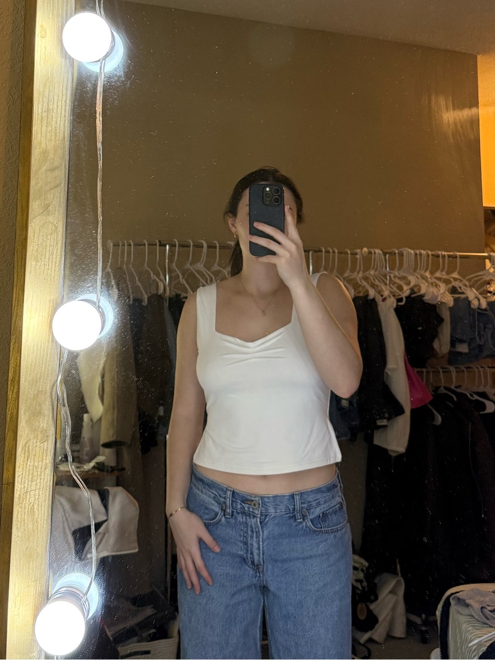 Princess Polly White Cropped Tank Top